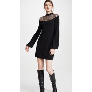 Joos Tricot Swarovski Fish Net Body Con Dress Black Size Extra Small